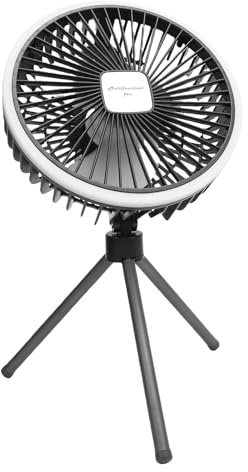 Keenso Ventilador de Camping, Ventilador Portátil Silencioso Recargable por USB con Trípode para Uso en Exteriores, Batería de 1200 MAh, Altura de 11,8 Pulgadas, Ideal para Barbacoas y Picnic en