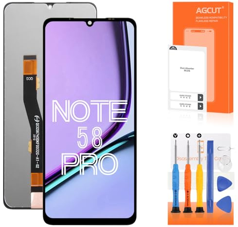AGCUT pantalla LCD para Doogee Note 58 Pro pantalla LCD para Doogee Note 58 Pro 6,75 pulgadas pantalla reemplazo digitalizer pantalla táctil Asamblea reparación con herramientas, negro