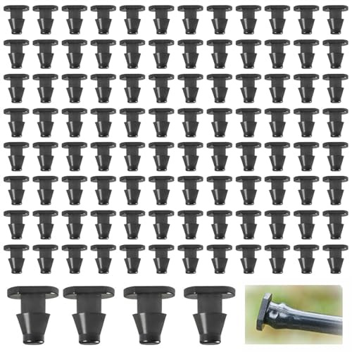 ApexPine 100 Pcs 1/4 Inch Drip Irrigation End Goof Hole Plugs | 100 pack 1/4 inch drip irrigation end plugs, plastic goof hole plugs for garden lawn drip watering system tube closure use