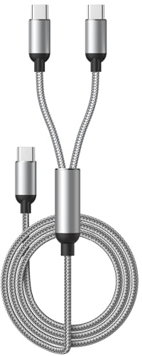 USB C Kabel, 2 in 1 Multi USB C Kabel 60W 3A PD3.0 Schnellladung [1,2M] USBC zu USBC Kabel, Multi Ladekabel Nylon Geflochten für iPhone 17 16 15 Pro Max, Samsung Galaxy S25 S24 Ultra iPad MacBook