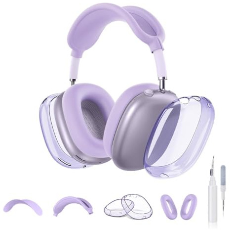 INF Silikon-TPU-Schutzhüllen-Set, 5-teilig, kompatibel mit AirPods Max – Transparent, Stoßfest, Wasserdicht