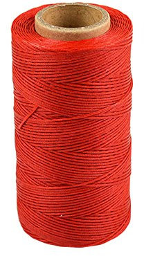 Szaerfa Costura de hilo encerado 260m de cuero 1MM para cincel Awl zapatos conjunto de equipaje (rojo)
