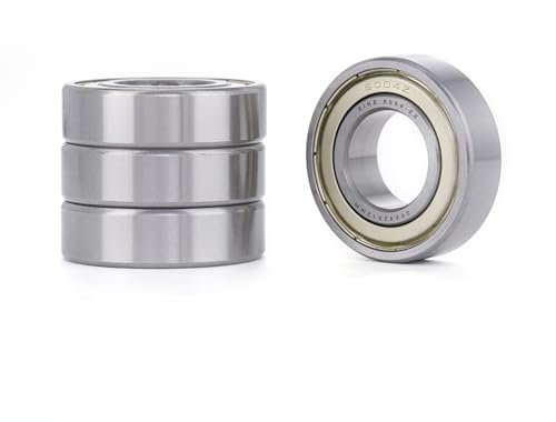 XiKe 4 Stück 6004ZZ Kugellager 20x42x12mm Chromstahl und Vorgeschmiert, 6004-2Z Rillenkugellager mit Metall-Doppeldichtungen.