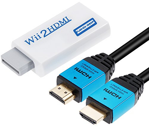 Zacro Convertitore da Wii a HDMI Real 720P 1080P Uscita HD Video Converter Adattatore con cavo HDMI ad alta velocità 1M Supporta tutte le modalità di visualizzazione Wii Audio da 3.5 mm