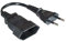 DINIC Netzkabel 3X Euro-8 Verlängerung, Eurostecker auf Eurobuchse (0,20m 3 Stück, schwarz)
