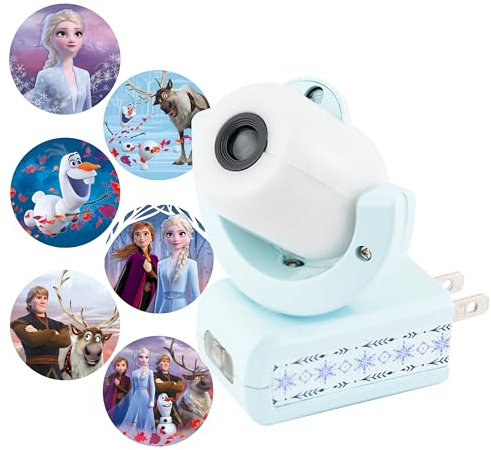 Projectables Frozen 2 LED Night Light with 6-Image, Plug-in, Dusk-to-Dawn, ul-Listed, Scenes of Elsa, Anna, and Olaf on Ce...