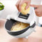 VOANZO Cesta de desagüe Cortador de verduras [9 EN 1], Picador de verduras multifuncional Cocina Vegetal Trituradora de frutas Rallador Rebanadora portátil