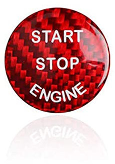 ontto Kohlefaser Auto Start Stop Engine KnopfAufkleber Go Zündschalter Zündknopf Taste Dekor Abdeckung Aufkleber Trim Dekoration für BMW X5 E70 X6 E71 E72 E81 E87 E90 E91 E92 E93 E60 E83 E84 E89-Rot
