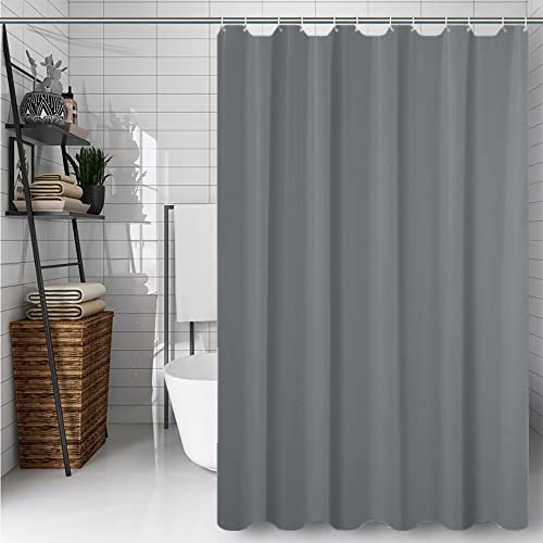 CXTAI Gris Cortina de Ducha Baño 180x200 cm - Antimoho y Repelente al Agua, Lavable, de Poliéster, con 12 Ganchos