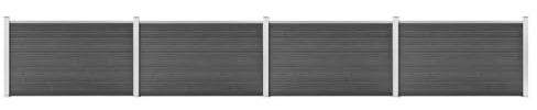 vidaXL Zaunelement Set WPC 699x105 cm Schwarz