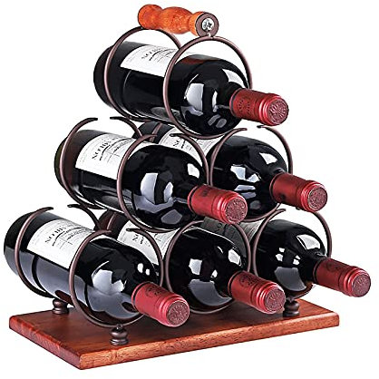 Wine Rack/Wine Bottle Holder - Portable，Counter-top Glass Bottles Holder Liquor Shelf with Metal Frame， for Home Counter