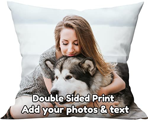 Gudina Kissen mit Foto. Fotokissen. Doppelseitiger Druck (45 x 45 cm) Fotokissen mit Bild/Text, für Geburtstag, Muttertag, Weihnachten Geschenk