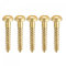 sourcing map Wood Screws M4 x 25mm Slotted Round Head Brass Self-Tapping Screw 20 Pcs