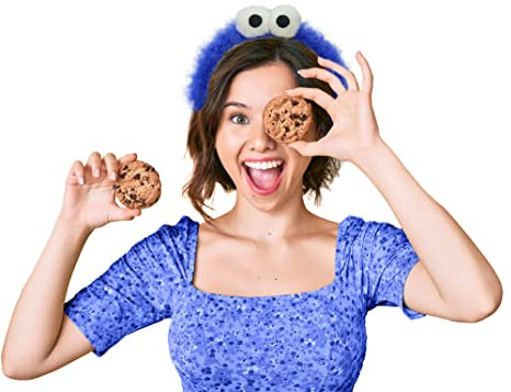 Haarreif Monster blau Cookie Keks, Plüsch und große Augen - Versand aus Deutschland - Neu!