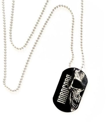 Dog Tag Hardcore Skull mit Kette Armee Erkennungsmarke