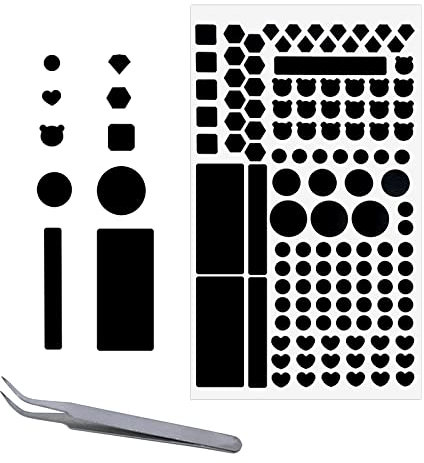Abdunklungsfolie,Black Out-Edition,Lichtdimmer Folie dimmt,LED Abdeckung für Router,LED verdunkler,LED abdunkeln folie,Dimming Sticker,Dim Aufkleber,Fernsehlicht Abkleben,Filterset 123Stück