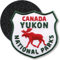 Klettpatch - Yukon Kanada/Klett-Patch gestickt 60 x 61 mm/Klett Patch Patches Abzeichen Applikation auf Kleidung Rucksack/Canada Elch Wildnis Outdoor Reiseführer/Club of Heroes