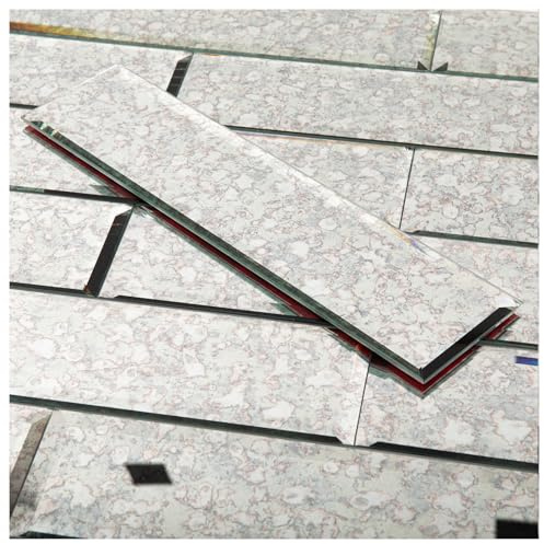 Lovdeco Peel and Stick Antique Beveled Mirror Tile Subway Mirror Backsplash 3x12 Inch for Kitchen Bathroom Wall (20 Pcs, 5 SQ.FT.)