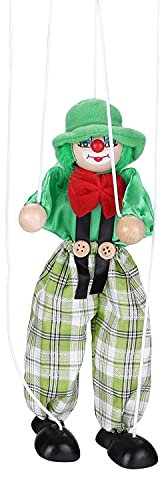 XGOPTS Marionette Holz Clown Puppe Eltern-Kind Steuerbar Robust Puppet für Kinder Hängend Deko Lustig Clownpuppe Pull String Halloweendeko Weihnachten Halloween Geburtstag Kindergeschenke