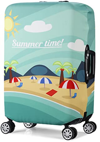 7-Mi Wasserfeste Print Trolley Case Schutzhülle für 30/31/32 Gepäck waschbar Hülle Travel Suitcase Protector XL World Travel Beach