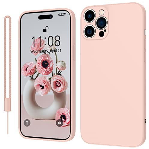 KPPIT iPhone 14 Pro Case Silicone,Ultra Slim Soft Gel Anti-Scratch,Microfiber Lining,Rubber Shockproof Case Cover iPhone 14 Pro Pink [6.1 inch]