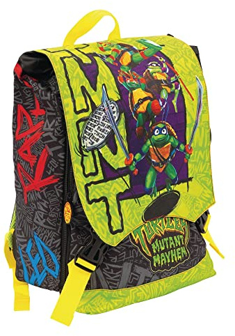 Giochi Preziosi – TARTARUGHE NINJA CAOS MUTANTE - ZAINO ESTENSIBILE – PER BAMBINI DELLE ELEMENTARI – PRATICO E FUNZIONALE – ZAINO TARTARUGHE NINJA – DIMENSIONI 29 L X 40 H X 13 (+9) CM