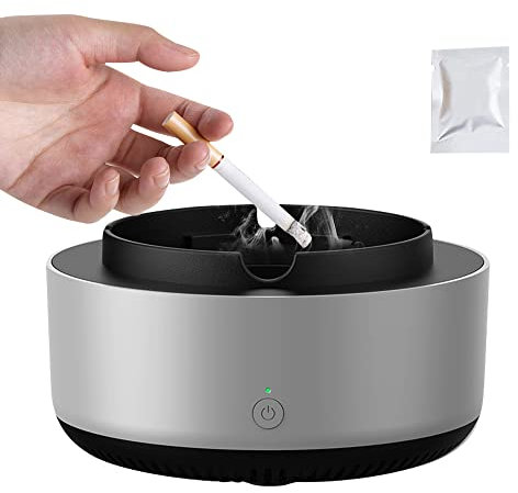 Jooheli Cendrier avec Purificateur D'air Sans Fumée 2 en 1, Aspirateur de Fumée Électronique Intelligent Pour la Maison, Voiture, Bureau
