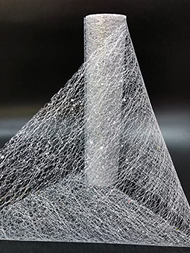 Funkeln Metallic Gold Dünne Tischläufer Pailletten Glitzer Metallic-Folie Dünne Maschenrolle Hochzeitstag Party Dekor Geschenk Blumen DIY Verpackung 30CM * 914CM (Silber)
