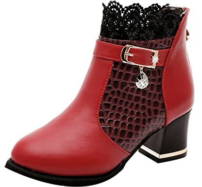 Stivali Donna Estivi Traforati Bassi Stivali Stivaletti Stivali Motocross Stivali Moto Stivaletti Cowboy Western Sandali Donna Scarpe Casual Donna Tacco Rosso-E 18.99