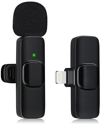 ULEMONDEE Mikrofon Kabellos Bluetooth Handy Mini Mikrofon Für Aufnahme Videoaufzeichnung YouTubeStreaming/Vlog, Rauschunterdrückung (IOS with 1Mic)