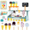 Madrechan Wooden Ice Cream Set, Ice Cream Toys for Kids Age 3+, Ice Cream Counter with Ice Cream Scoop and Ice Lollies, Ice Cream Role Play Gift