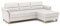 CAVADORE Leder-Eckcouch Palera mit Longchair / Landhaus-Sofa mit Federkern, Schlaffunktion + Bettkasten / 244 x 89 x 163 / Leder Weiß