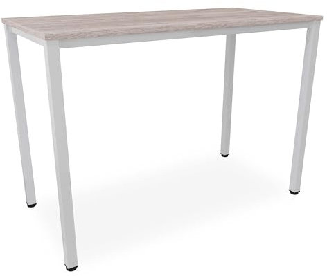 Stehtisch Büro-Besprechungstisch Metallgestell grau, Beine quadratisch, Steh-Arbeitstisch Gesamthöhe 112,5 cm, Pausentisch Empfangstisch hauseigene Fertigung, Workstation (Eiche modern, 160 x 80 cm)