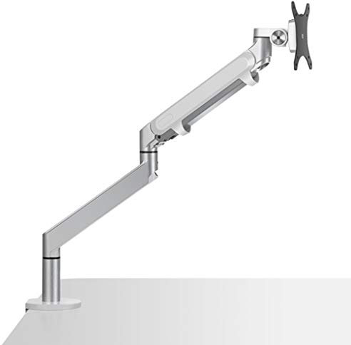 PC Monitor Arm Bracket Aluminium Mount for 13-32 Screens Gas Assisted Double Arm Desk Stand with Clamp 180° Tilt 360° Rotation Arms VESA: 75x75mm 100x100mm Black (Silver)