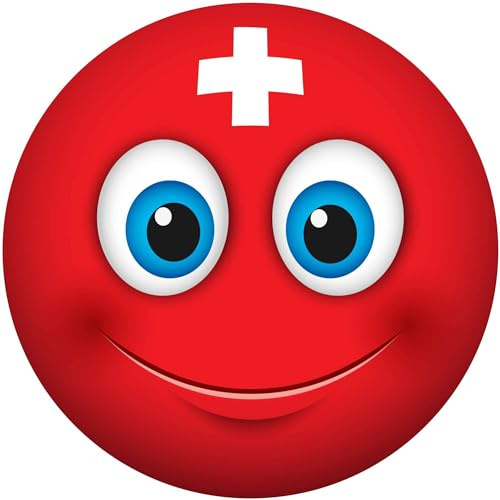 kleberio Selbstklebender Aufkleber wasserfest Autoaufkleber Wohnmobil Sticker Mülltonnenaufkleber Wohnwagen Smile Coole Set Car lustige Fußball Sticker Fahne Fanartikel Schweiz 20 x 20 cm