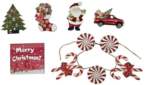 Juego de decoración de bandeja escalonada de dulces festivos, letrero de mesa de Navidad, bandeja escalonada, adorno para decoraciones navideñas, bandeja en capas de caramelos, decoraciones de madera