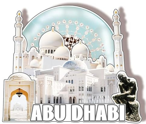Orlaybar 1120 Dekorativer Magnet in Abu Dhabi, UAE, 3D-Kühlschrank, Stadt, Reise, Souvenir, Touristengeschenke, handgefertigtes Handwerk, Kühlschrankmagnet, Heimdekoration