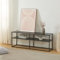 [en.casa] Fernsehtisch Solund TV-Lowboard Metallrahmen TV-Tisch Sideboard TV-Ständer mit Ablagen Fernsehschrank 120 x 30 x 46cm Schwarz