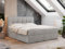 MKS MEBLE Boxspringbett 160x200 mit Bettkasten, Bett mit Multipocket - Matratze H4 Topper, Polsterbett 160x200 mit Bettkasten Kopfteil, Boxspringbett mit Matratze H4, RICO - Hellgrau Stukture
