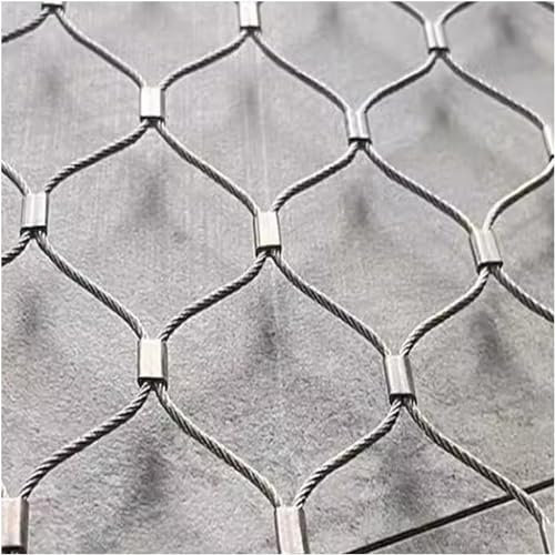 JIwqDY 304 Edelstahl-Seilnetz, Flexibles Seil-Geländer-Netz, Sicherheitsnetz für Balkon, 1.5mm Drahtdurchmesser Absturzsicherungsnetz(1.5x25m/4.92x82ft)