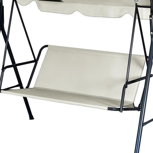 Ersatz-Schaukel Sitzbezug Hollywoodschaukel Auflage Ersatzteile Gartenschaukel Ersatzpolster Gartenstuhl Sitzbezug 900D Oxford Gewebe Wasserdicht Reißfest für 2&3 Sitzer (Beige, 148 x 50 x 50 cm)