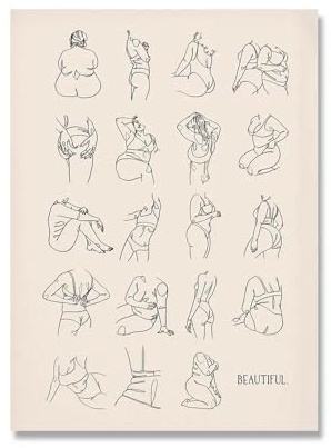 SHINERING Frauen Schöne Körper Positivität Kunstdrucke Feministisches Empowerment Poster Körper Positive Leinwand Malerei Mädchenzimmer Wanddekoration 50X70Cm Kein Rahmen