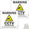 2 Pack CCTV in Operation Signs Reflective Aluminum, 15×15 cm Security Camera Warning Signs with Adhesive Backing
