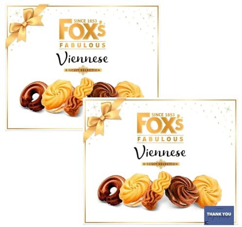 Fox's Fabulous Viennese Biscuit Selection 350g (2 Pack) - Indulgent Assortment of Buttery Biscuits for Sharing