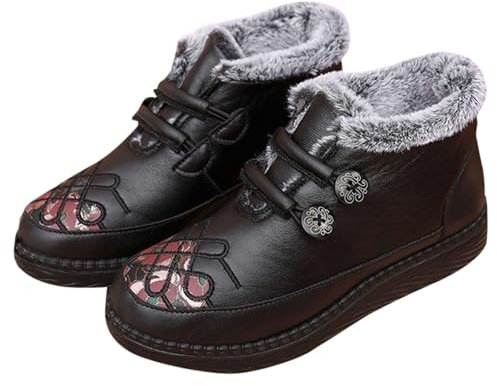 Generico Stivali Lunghi Donna Stivali Primaverili Donna Fibbia Elastica alla Plus Stivali da Neve Casual Rotondi Punta in Velluto Scarpe da Donna Stivali da Stivali con Zeppa Interna (Black, 38)