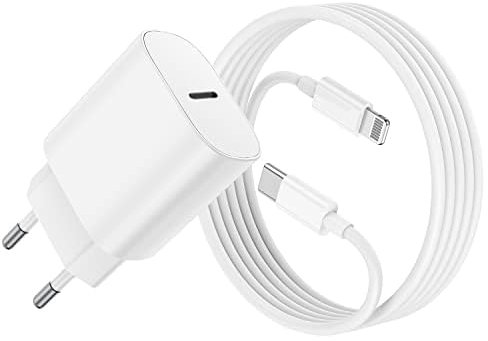 iPhone Schnellladegerät,Apple Netzteil Ladegerät 20W mit USB C Lightning Kabel 2M Original, Type C Ladeadapter, Power Adapter Stecker und Ladekabel für iPhone 14 Pro Max/13 Mini/12 Pro/11/XS/XR/8 iPad