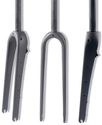 HZXQCVB 700C Starre Gabel Aus Kohlefaser 1-1/8'' Gerades/konisches Rohr Schnellspanner 9 X100mm Scheibenbremse Gravel Rennrad Gabel(Matt Black,Straight)