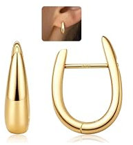 LOLIAS 14K Ohrringe Gold Creolen für Damen - 925 Sterling Silber - Hängend Offene Goldene Ohrringe Damen mit AAA + CZ kleinen Huggie Creolen Schmuck Gold