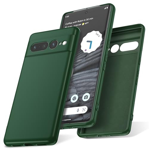 Watana for Google Pixel 7 Pro 5G Case,Silicone Phone Case,Green | Soft-Touch,Shockproof,DustProof,Antiskid Full Body Armour Phone Cover with Microfiber Lining for Pixel 7 pro