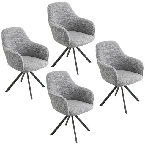 IGTOPS 2er/4er Set Stretch Stuhlbezug für Bürostuhl, Computerstuhl, Drehstuhl, Universal Stuhlhussen mit Armlehne, Abnehmbar Waschbar, Für Haushalt & Wohnen, Esszimmer,Hotel (4, Grau)